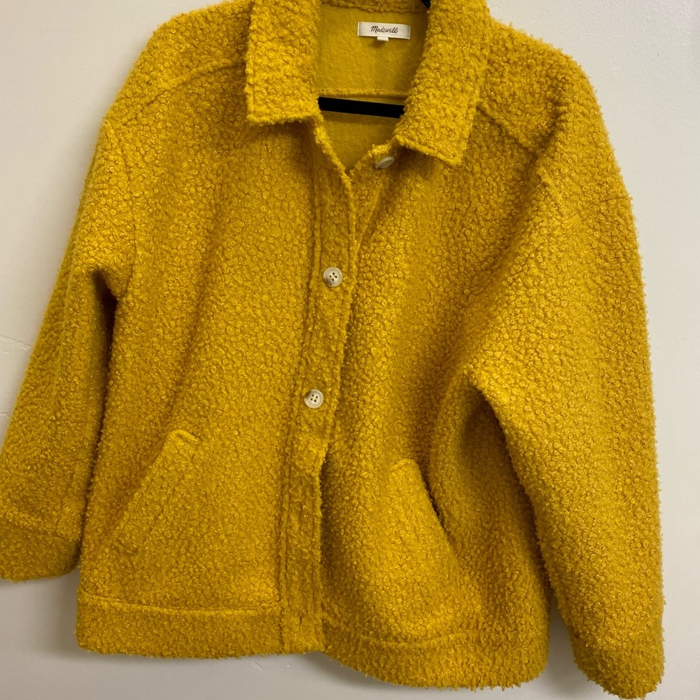 Boucle cozy yellow coat.